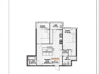 Apartament cu 2 camere+ living, 68 m2, direct de la dezvoltator! 