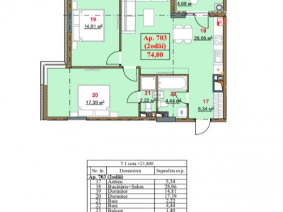 Apartament în rate de la dezvoltator! Durlești Residence, 2 camere, 63,21 mp.