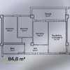 Penthouse de 84 mp, 3 camere+living, variantă albă, Artima, Sculeni, Chisinau. thumb 3