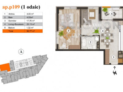 Apartament în rate de la dezvoltator! Favorit Residence II, 1 cameră, 50,7mp.