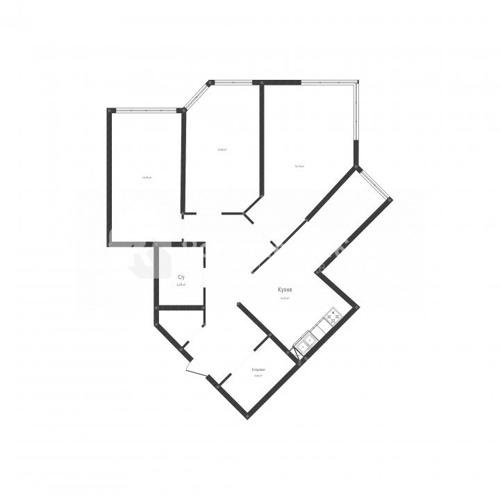 Exfactor, Чеканы, 3х комнатная квартира в белом варианте, 98 кв.м. 14