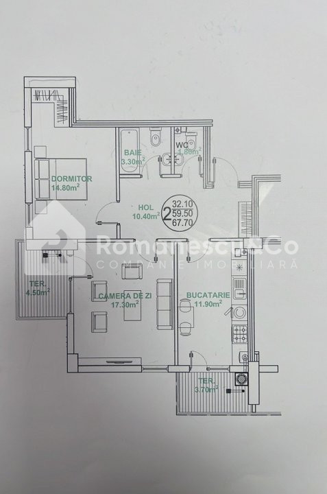 Vanzare apartament cu 2 camere in prima transa complex Satul German Botanica 6