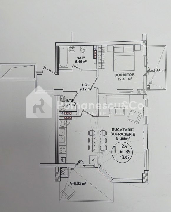Vanzare apartament 2 camere varianta alba sectorul Botanica complex Satul German 2