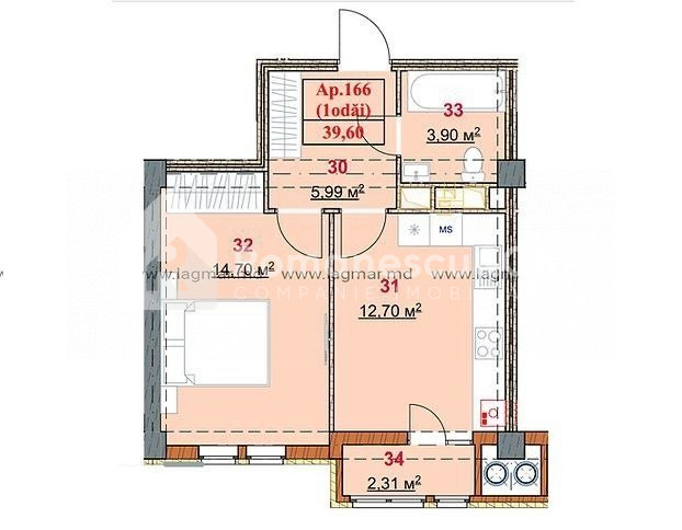 Apartament în rate de la dezvoltator! Cartierul Cluj, 1 cameră, 39 mp! 2