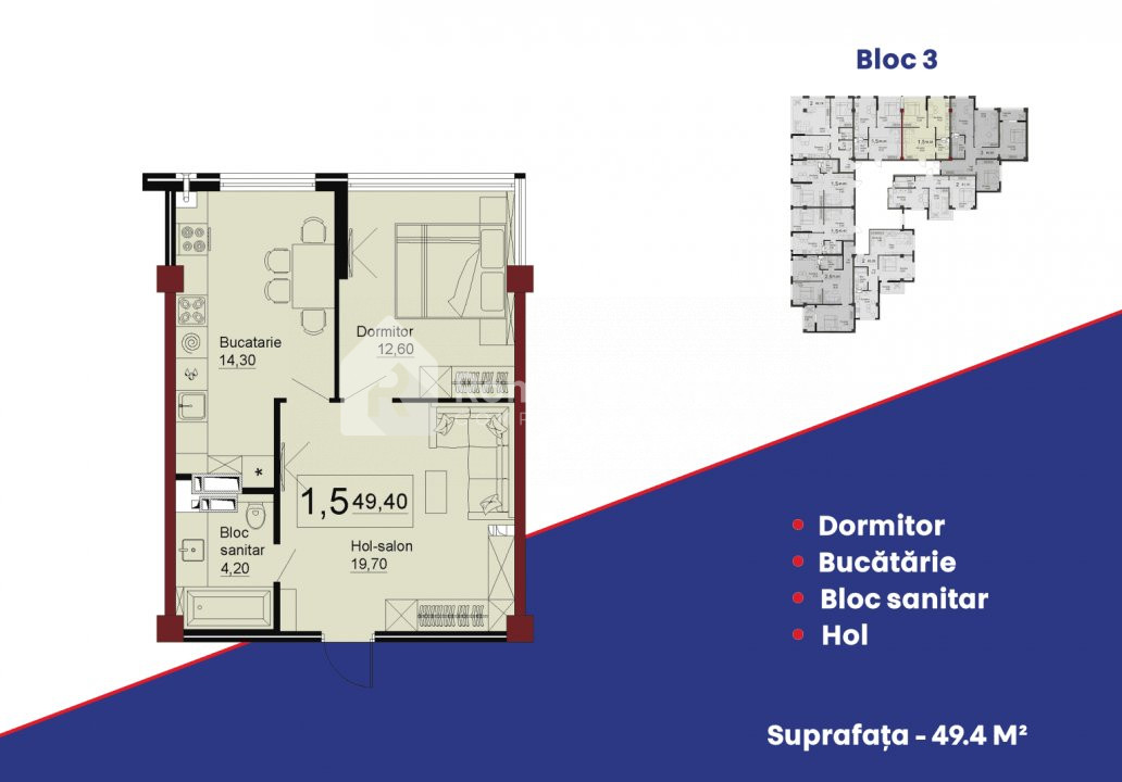 49,5m2 Vanzare apartament cu o planificare reusita Estate Invest Telecentru 2
