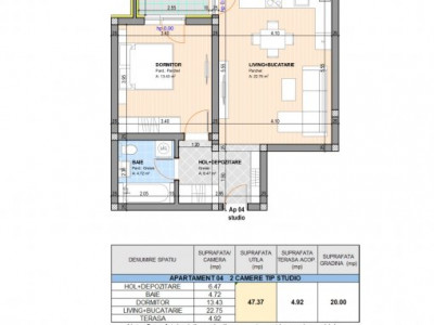 52,29 apartament cu 1 camera la parter cu gradina proprie in Brasov Cristian 