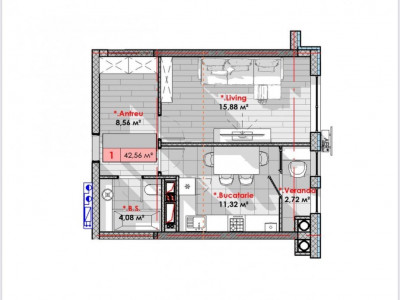 Apartament cu 1 cameră în complexul Solaris de la Telecentru